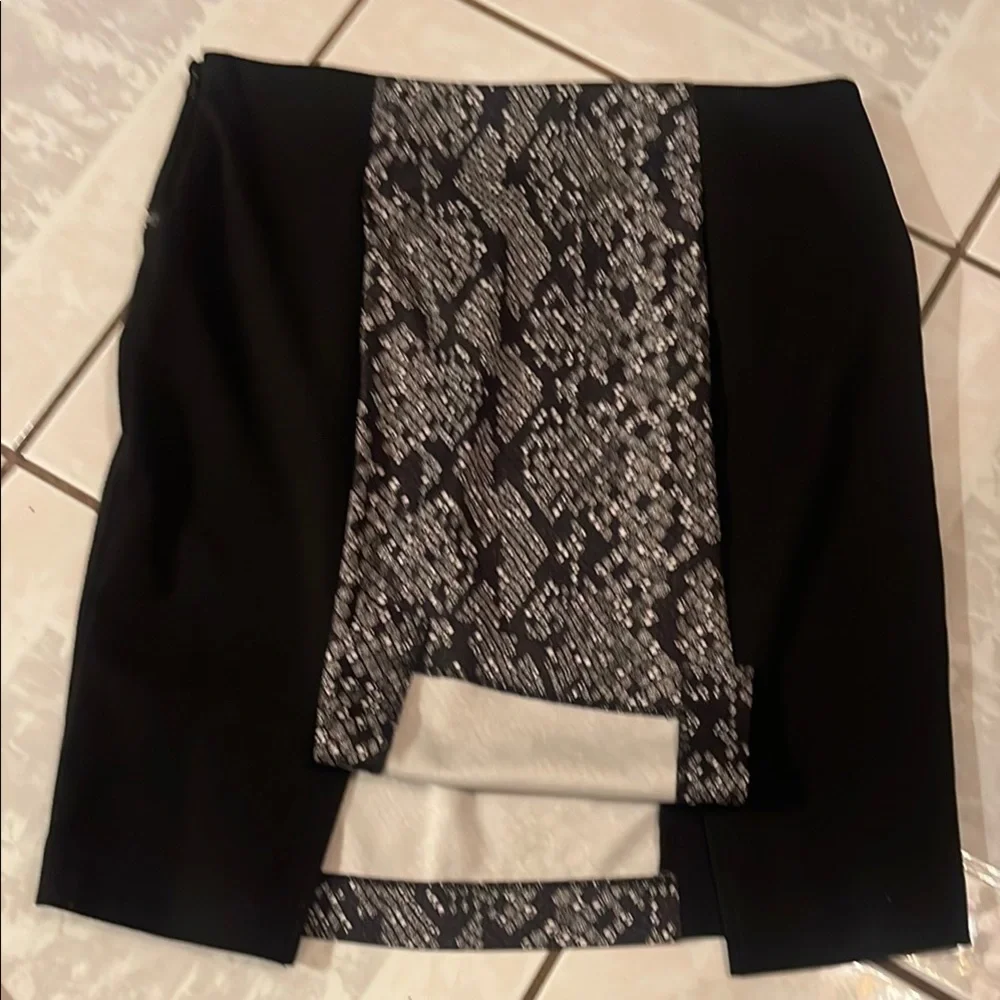 Michael Kors Black and Gray Mini Pencil Skirt